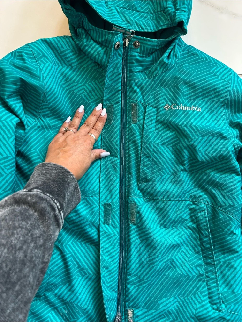 Columbia Kids Teal Hooded Puffer Jacket